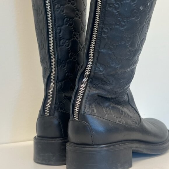 GUCCI GG Embossed leather riding boots us 7/ EU 37 - Picture 3 of 10